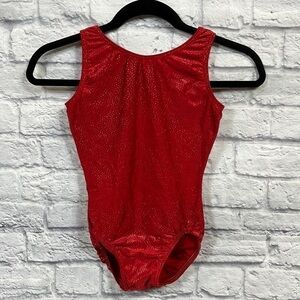 MotionWear Gymnastics | glittery red | adult petite